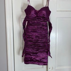 Purple midi dress